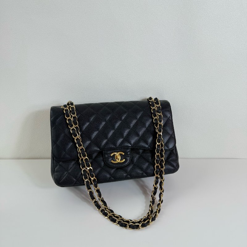 Chanel香奈儿Jumbo 荔枝牛黑金 16開有卡 97-98新-1