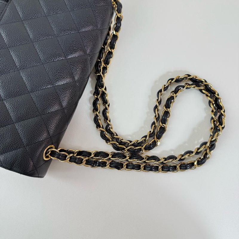 Chanel香奈儿Jumbo 荔枝牛黑金 16開有卡 97-98新-7