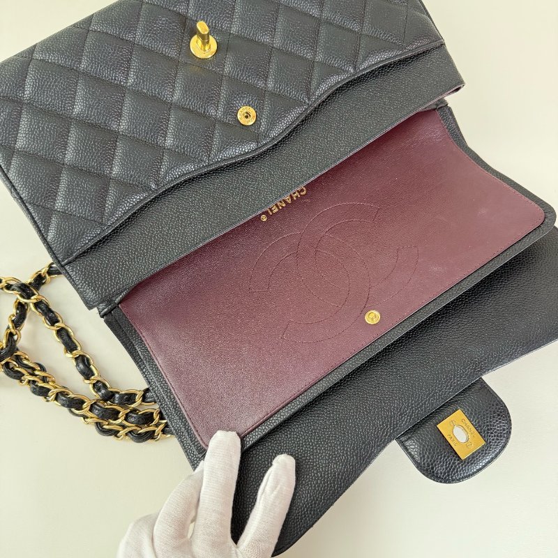 Chanel香奈儿Jumbo 荔枝牛黑金 16開有卡 97-98新-8