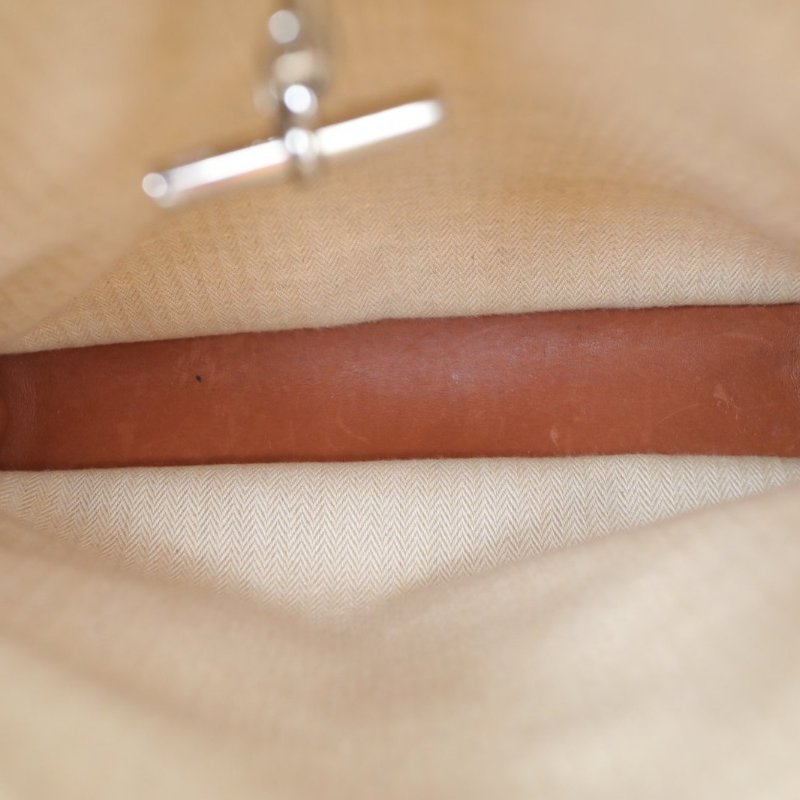 HERMES 37金棕色馬鞍皮框C銀扣中古Vespa肩背包-2