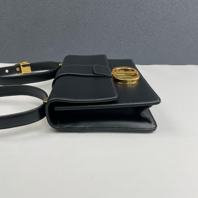 Dior迪奧 黑色全皮金扣Montaigne蒙田30 肩背包-2