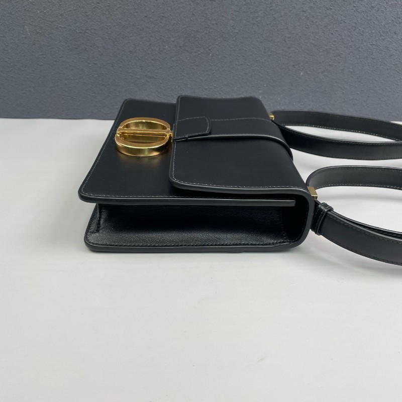 Dior迪奧 黑色全皮金扣Montaigne蒙田30 肩背包-3