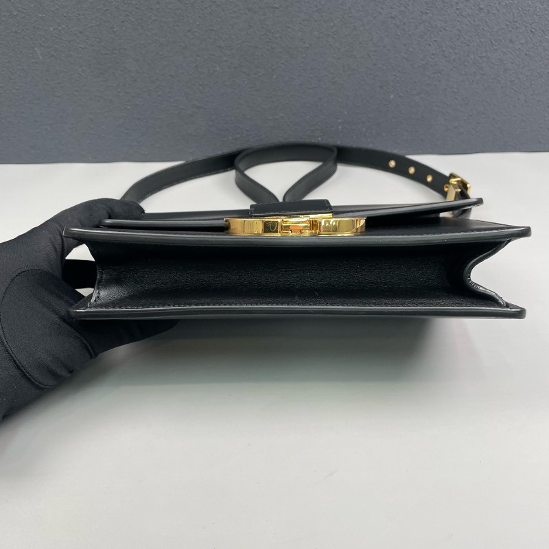 Dior迪奧 黑色全皮金扣Montaigne蒙田30 肩背包-4