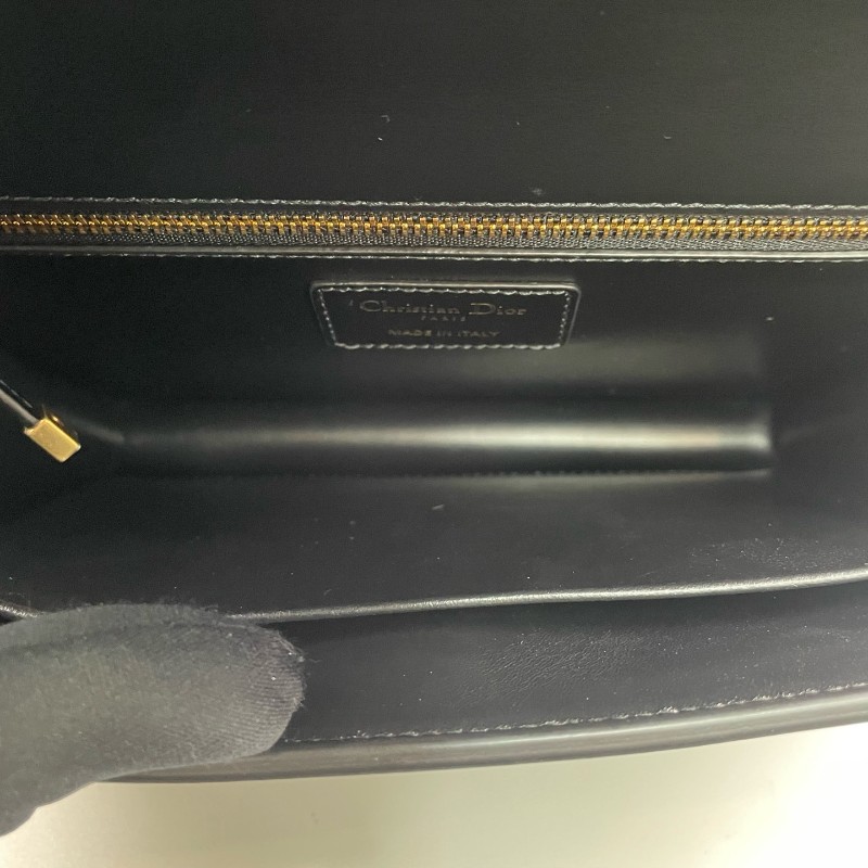 Dior迪奧 黑色全皮金扣Montaigne蒙田30 肩背包-7