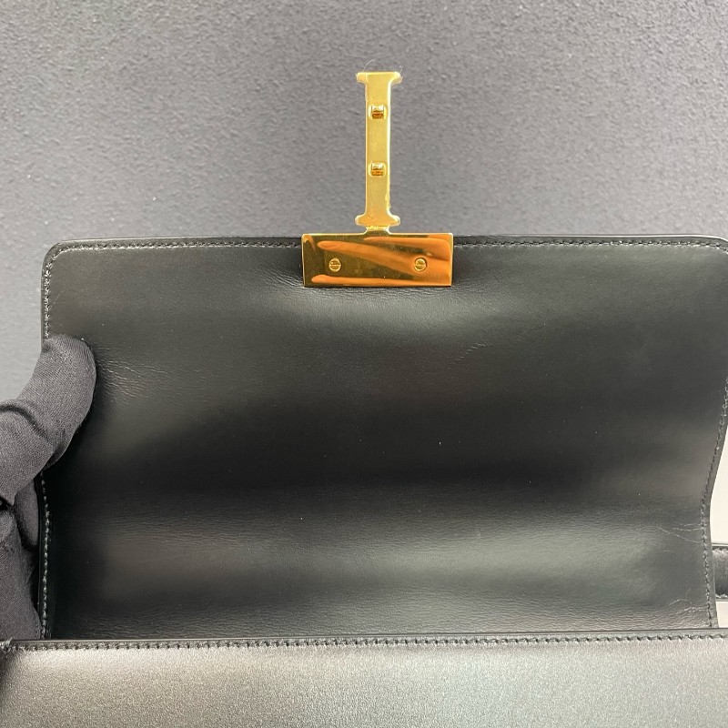 Dior迪奧 黑色全皮金扣Montaigne蒙田30 肩背包-18