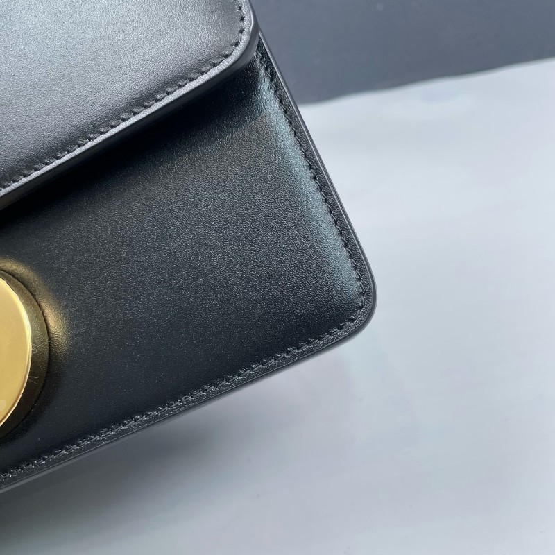 Dior迪奧 黑色全皮金扣Montaigne蒙田30 肩背包-22