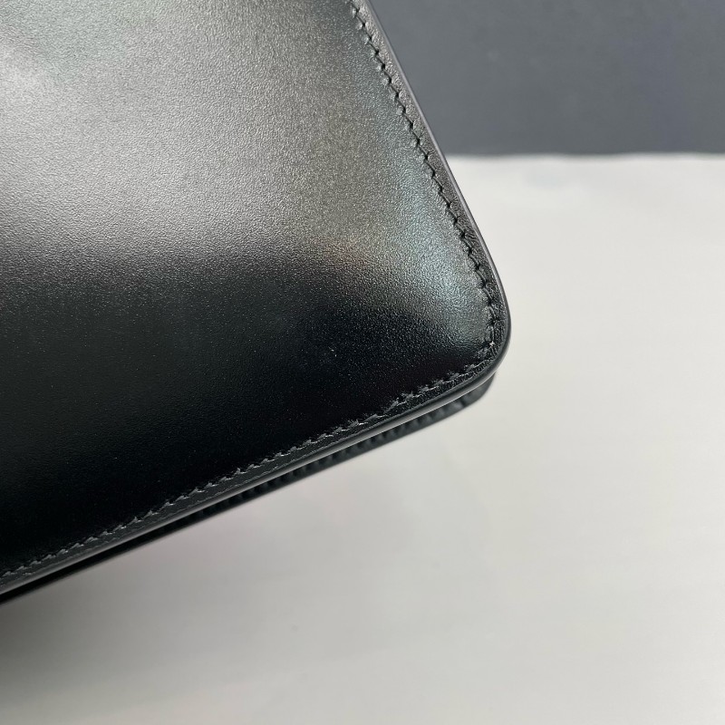 Dior迪奧 黑色全皮金扣Montaigne蒙田30 肩背包-24