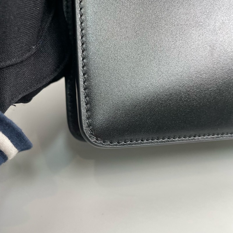 Dior迪奧 黑色全皮金扣Montaigne蒙田30 肩背包-25