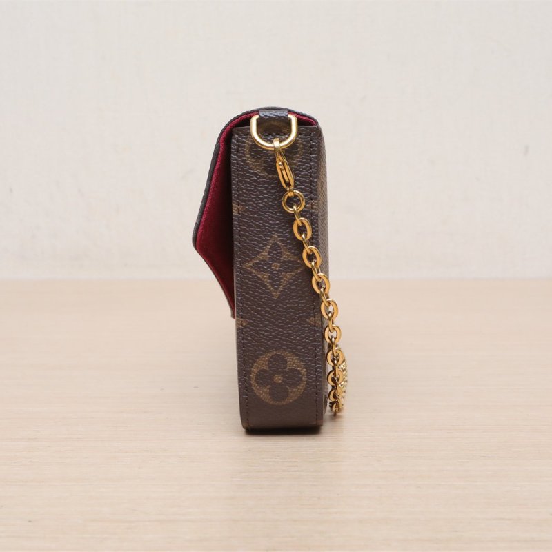 LOUIS VUITTON POCHETTEFELICIE三合一鏈條包老花PVC2017肩背包-4