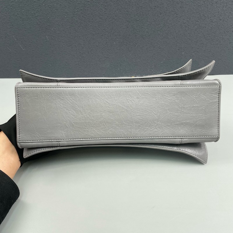 Balenciaga灰色全皮金扣Crush中號鏈條包 肩背包-12