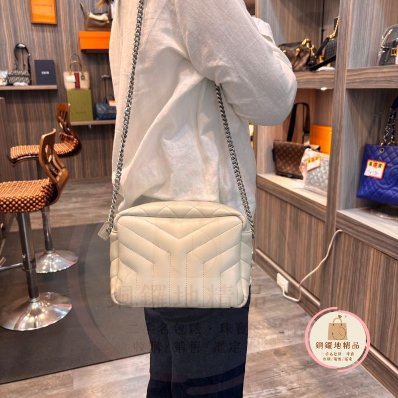 YSL Saint Laurent loulou bowling 奶油色小牛皮 肩背包 斜背包-1