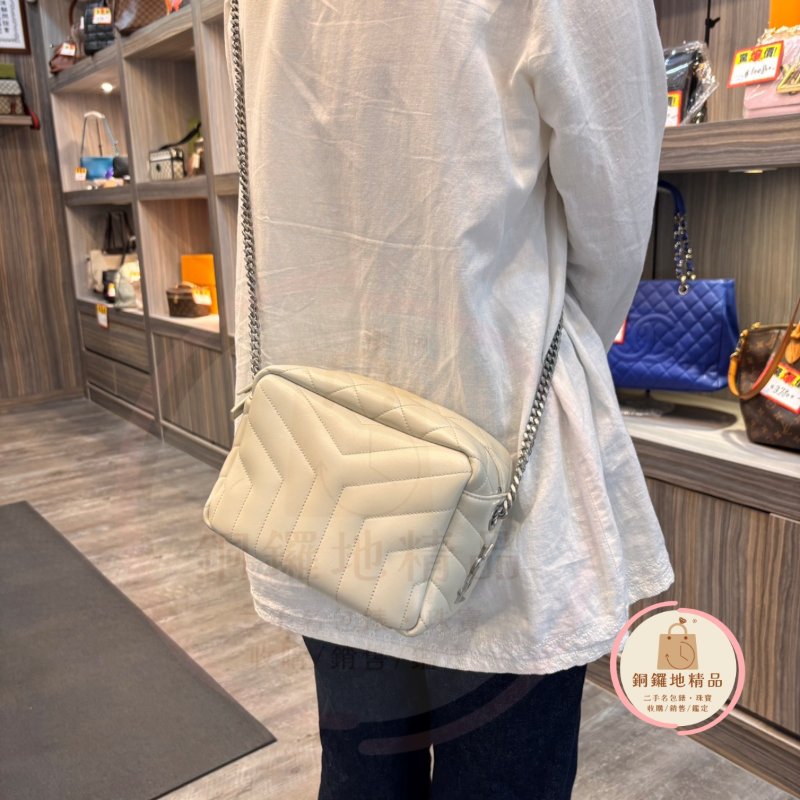 YSL Saint Laurent loulou bowling 奶油色小牛皮 肩背包 斜背包-2