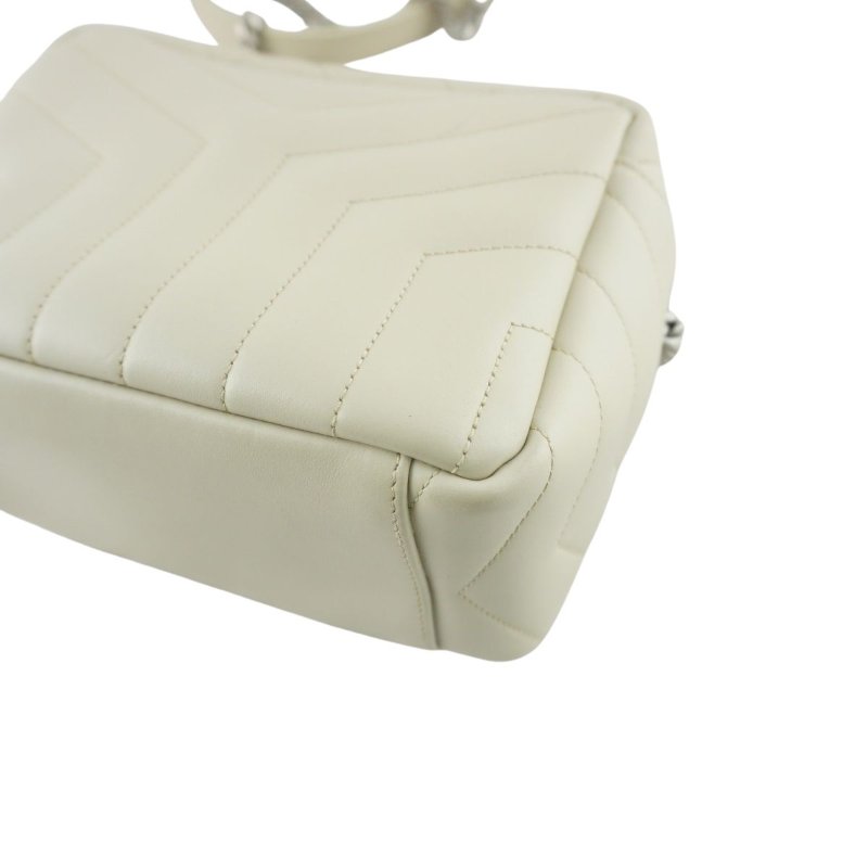 YSL Saint Laurent loulou bowling 奶油色小牛皮 肩背包 斜背包-11