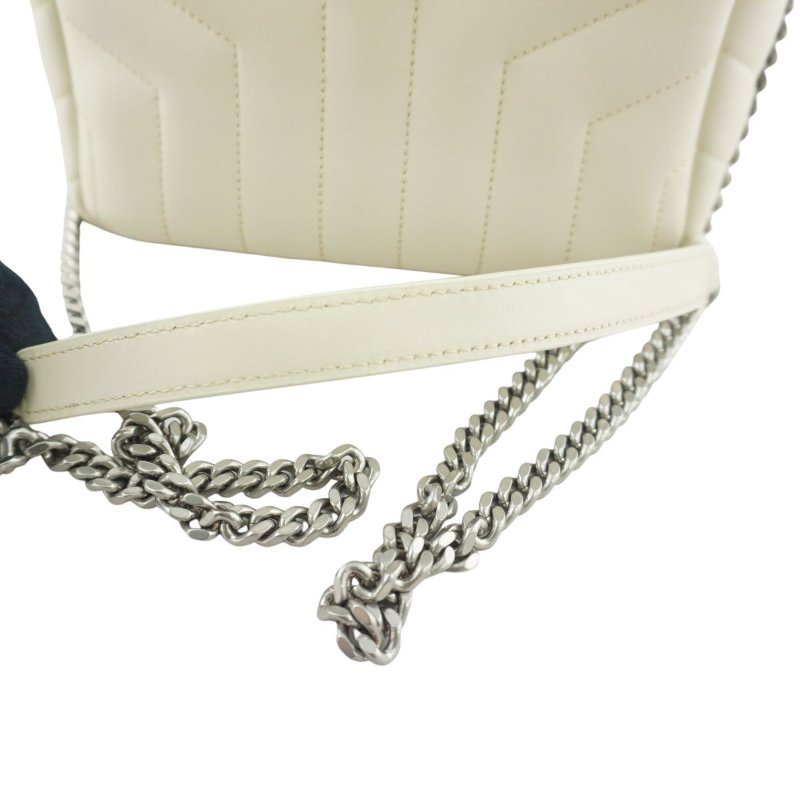 YSL Saint Laurent loulou bowling 奶油色小牛皮 肩背包 斜背包-17