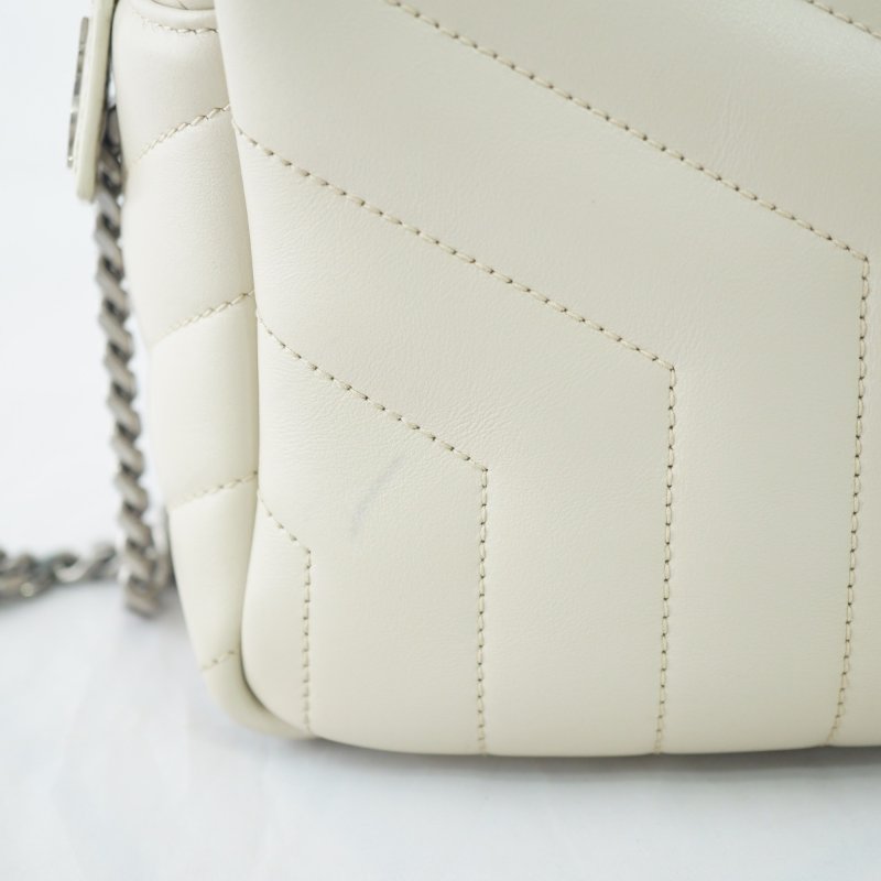 YSL Saint Laurent loulou bowling 奶油色小牛皮 肩背包 斜背包-19
