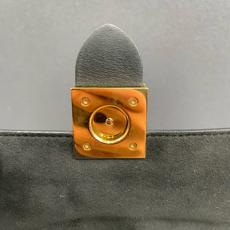 LV路易威登 老花拼黑色Locky BB鎖頭包 肩背包-12