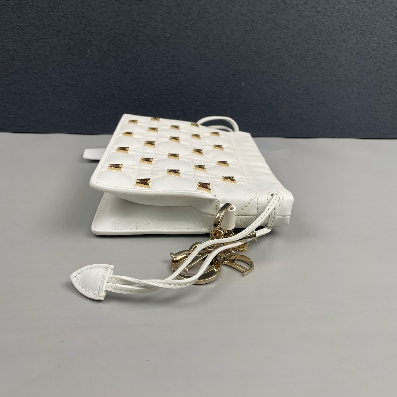 Dior迪奧  白色全皮milly蝴蝶限定款手提包肩背包-2