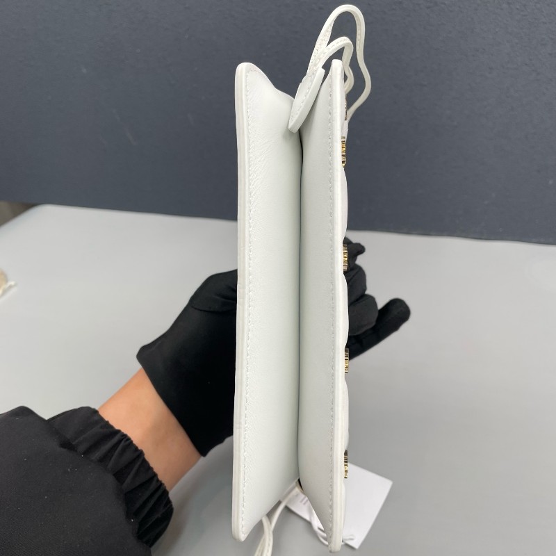 Dior迪奧  白色全皮milly蝴蝶限定款手提包肩背包-13