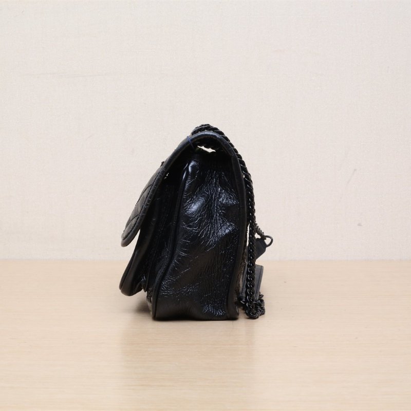 SAINT LAURENT NikiMini21黑色牛皮黑扣肩背包-4