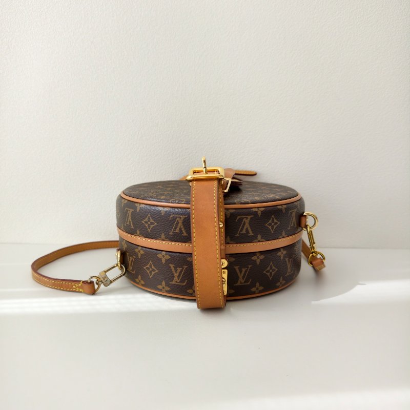 LV 路易威登 BOITE CHAPEAU 小號 老花棕色圓餅硬盒子 斜挎包-1