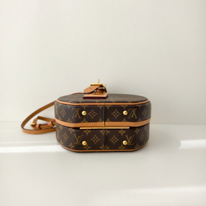 LV 路易威登 BOITE CHAPEAU 小號 老花棕色圓餅硬盒子 斜挎包-2