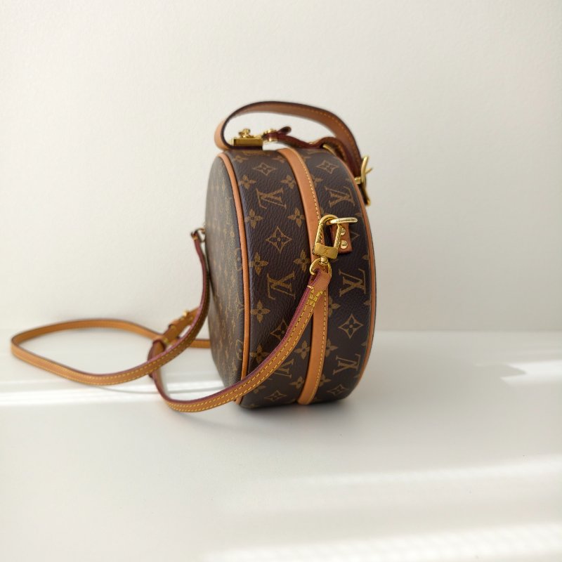 LV 路易威登 BOITE CHAPEAU 小號 老花棕色圓餅硬盒子 斜挎包-6