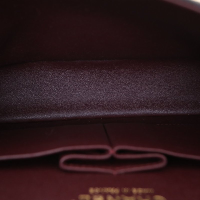 CHANEL CF口蓋包中號25.5黑色荔枝牛皮27開金扣肩背包-2