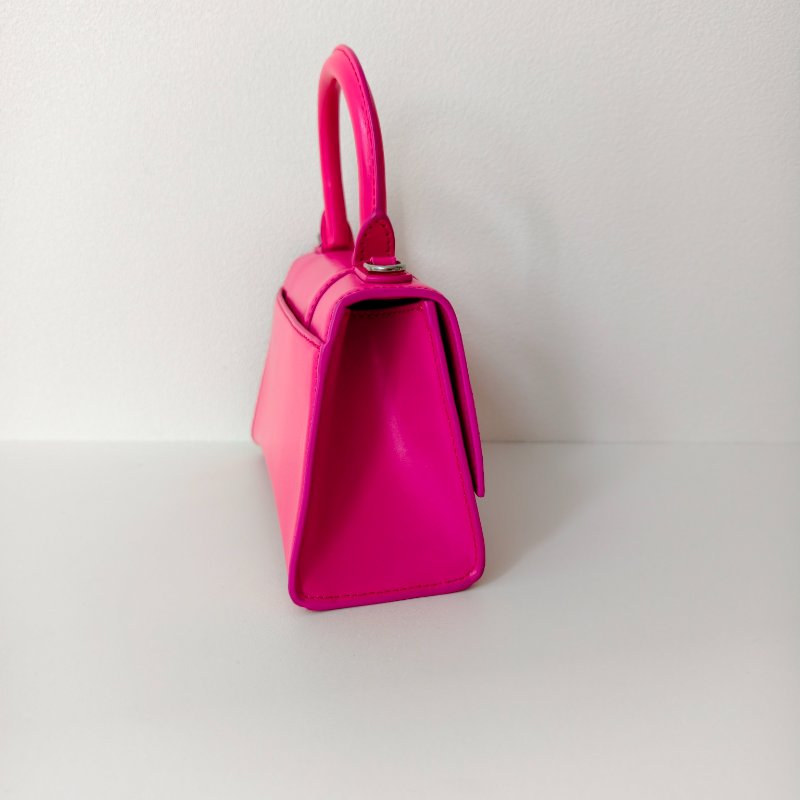 Balenciaga 巴黎世家 粉紅色沙漏牛皮斜挎包 超小號-1