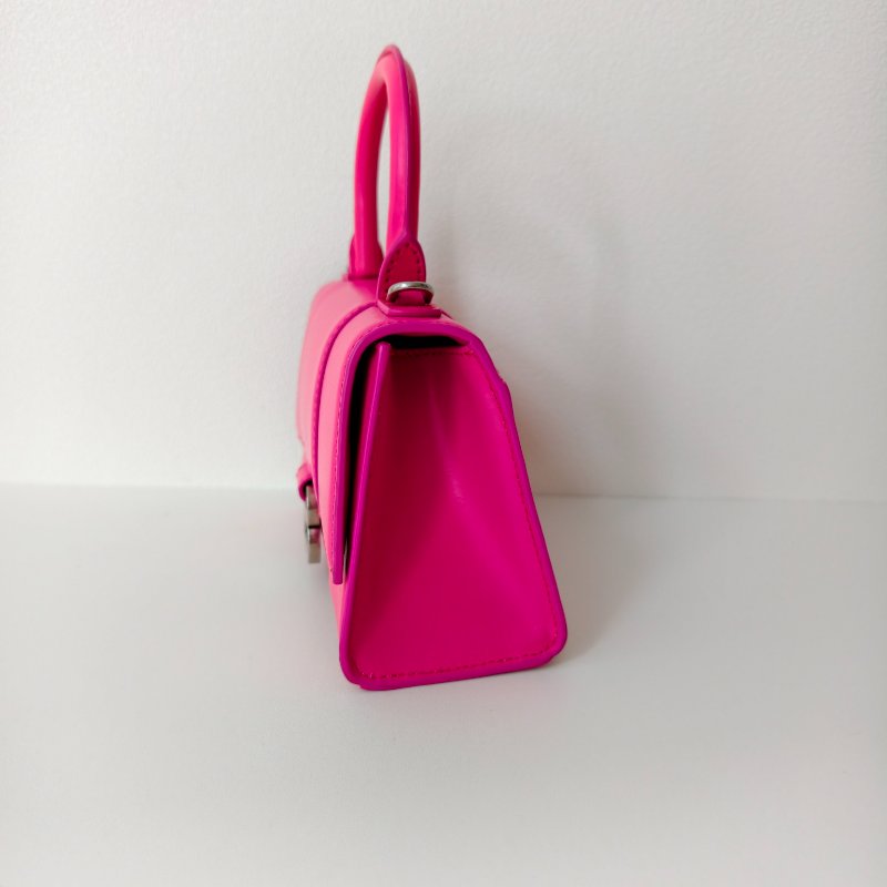 Balenciaga 巴黎世家 粉紅色沙漏牛皮斜挎包 超小號-3