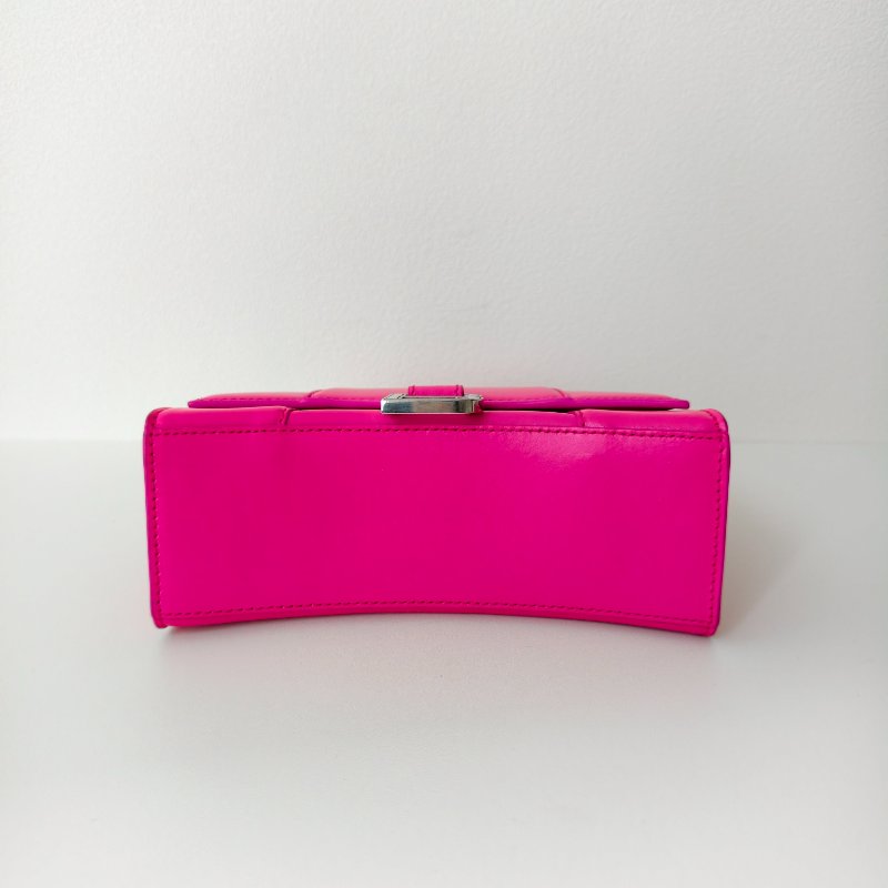 Balenciaga 巴黎世家 粉紅色沙漏牛皮斜挎包 超小號-5