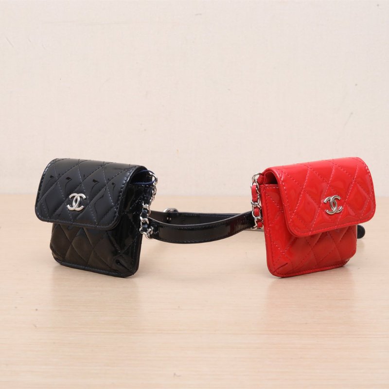 CHANEL 拼色漆皮29開銀扣CHANEL雙子星腰包肩背包-1