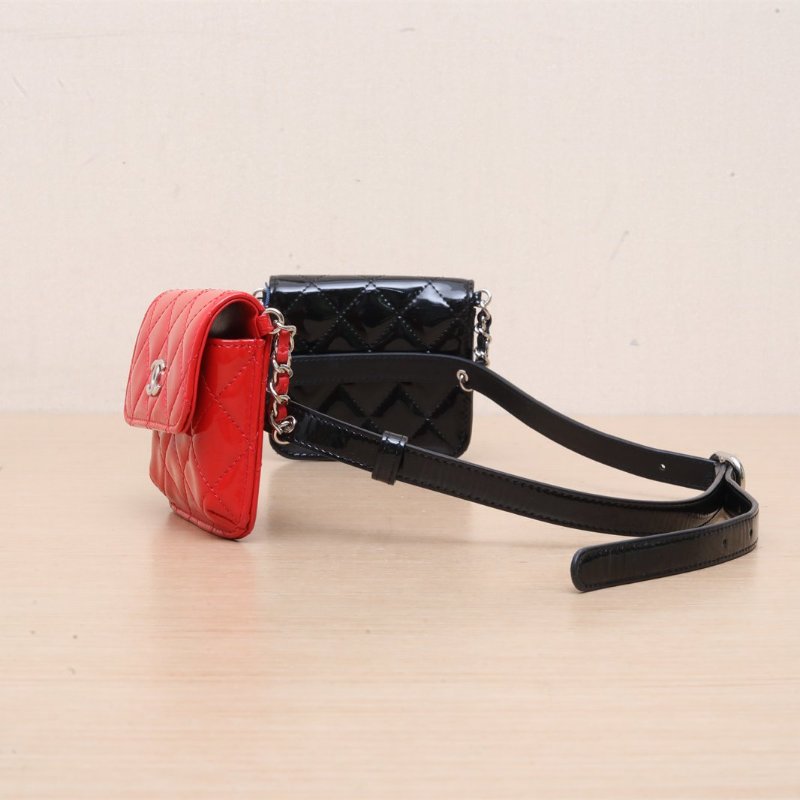 CHANEL 拼色漆皮29開銀扣CHANEL雙子星腰包肩背包-4