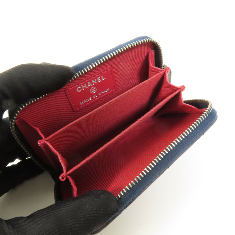 CHANEL 牛皮皮革Card Case金扣卡片套-7