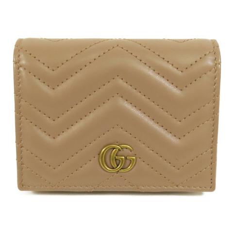 GUCCI 牛皮皮革GG Marmont金扣錢包