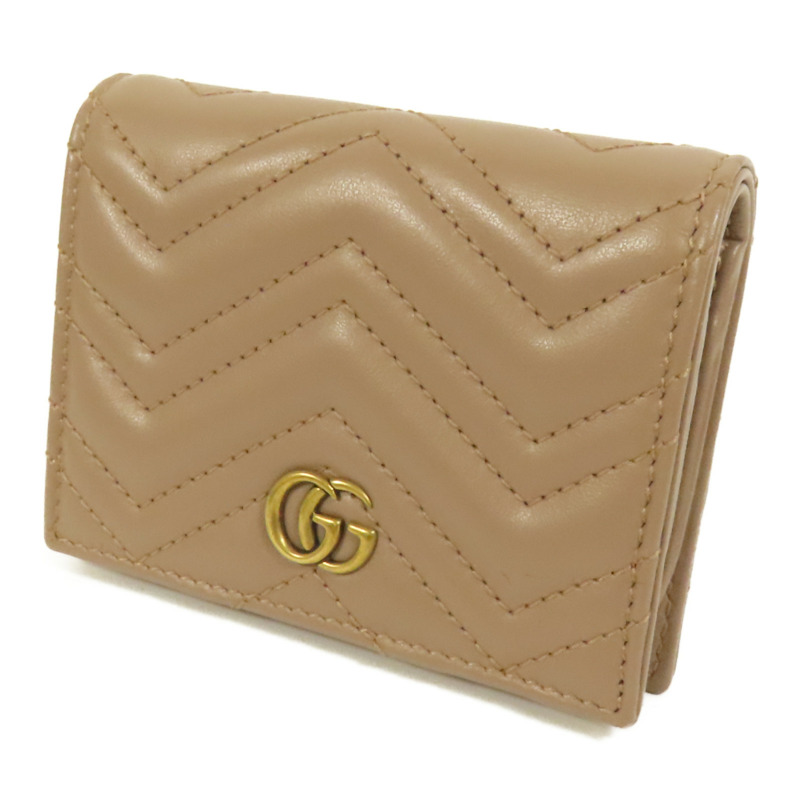 GUCCI 牛皮皮革GG Marmont金扣錢包-2