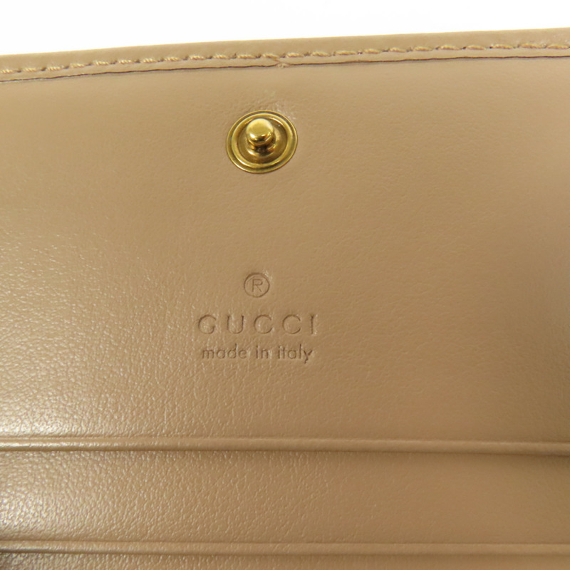 GUCCI 牛皮皮革GG Marmont金扣錢包-7