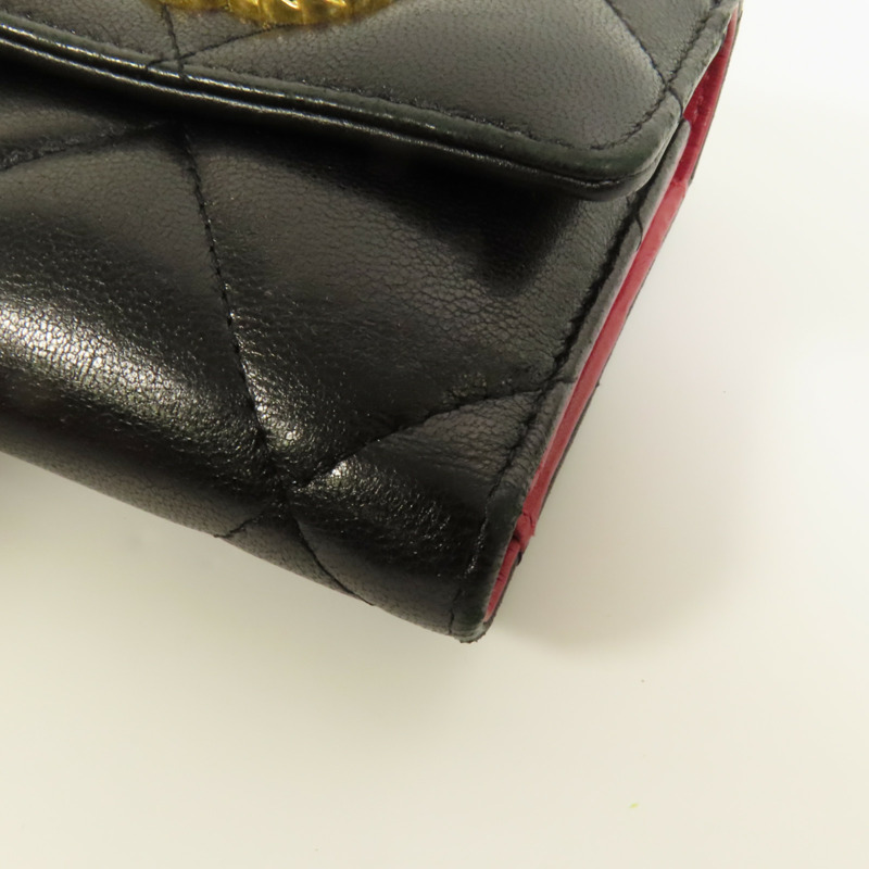 CHANEL 羊皮皮革C19 Wallet金扣錢包-14