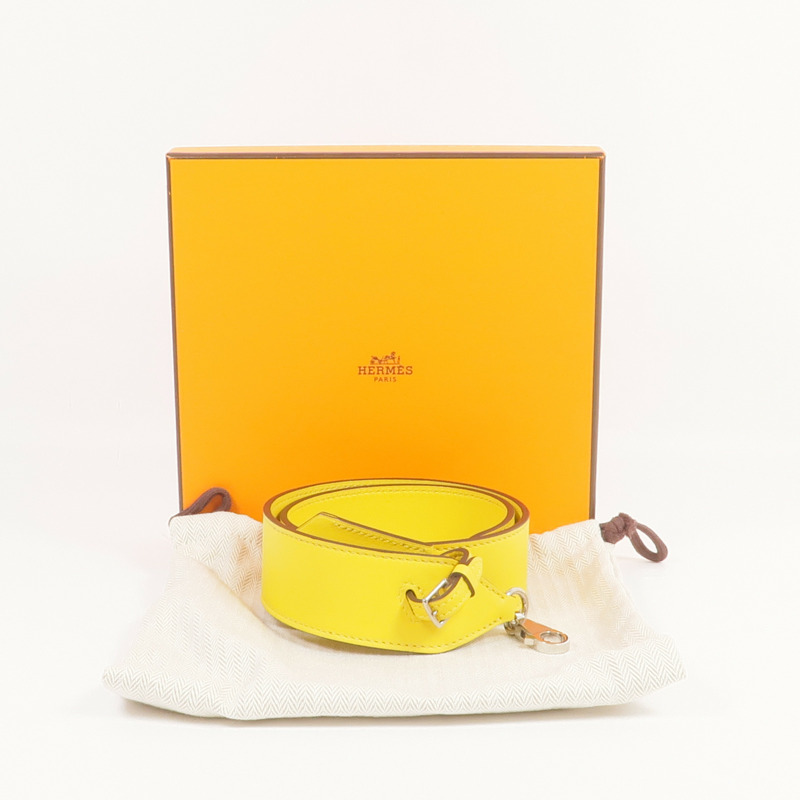 HERMES Swift皮革Shoulder Strap銀扣肩帶-7