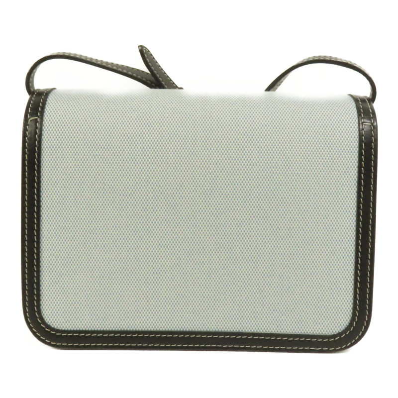 BURBERRY 牛皮皮革/帆布Shoulder Bag銀扣肩背袋-1