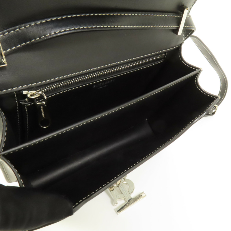 BURBERRY 牛皮皮革/帆布Shoulder Bag銀扣肩背袋-6