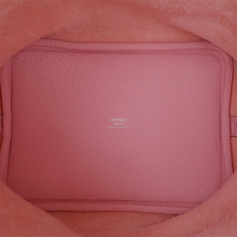 HERMES Picotin18菜籃子3Q新櫻花粉TC皮B刻銀扣肩背包-2