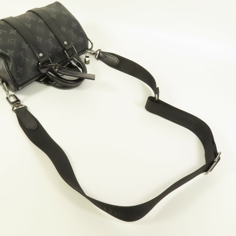 LOUIS VUITTON Monogram Eclipse Keepall Bandouliere 25手挽肩背兩用袋-4