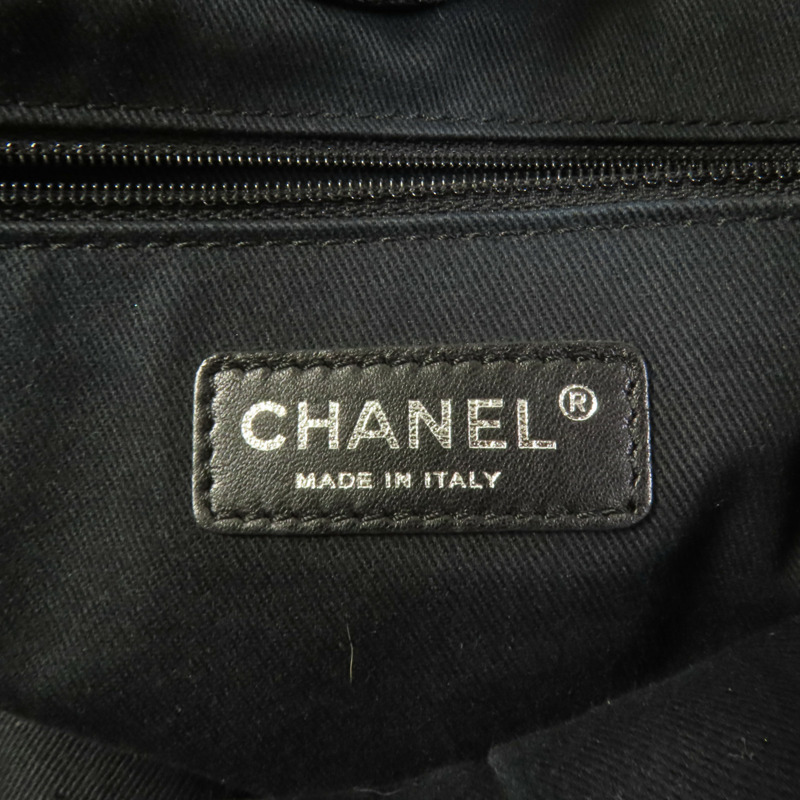 CHANEL 帆布Deauville銀扣鏈帶肩背袋-8