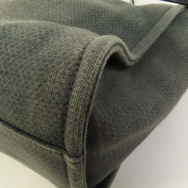 CHANEL 帆布Deauville銀扣鏈帶肩背袋-14