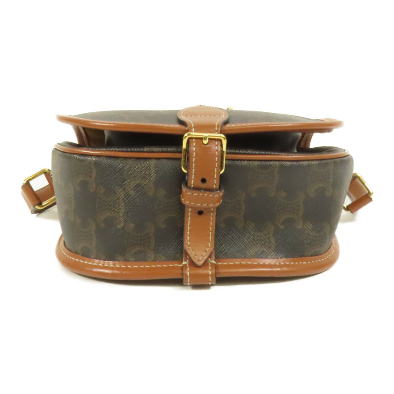 CELINE 塗層帆布Folco金扣肩背袋-3