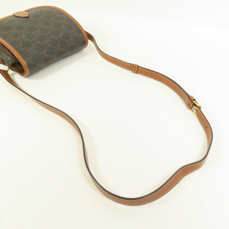 CELINE 塗層帆布Folco金扣肩背袋-4