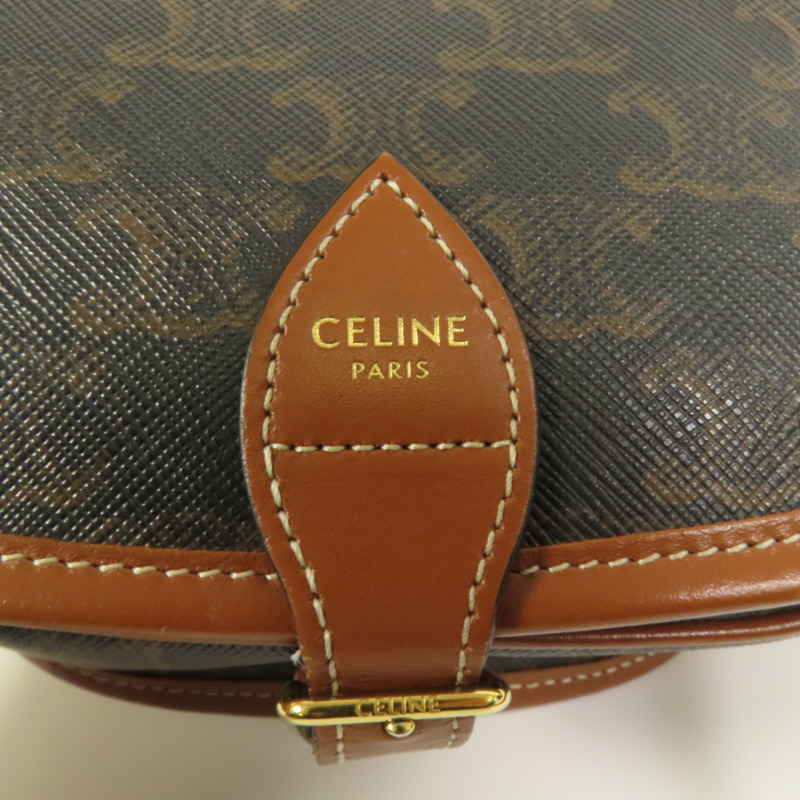 CELINE 塗層帆布Folco金扣肩背袋-6