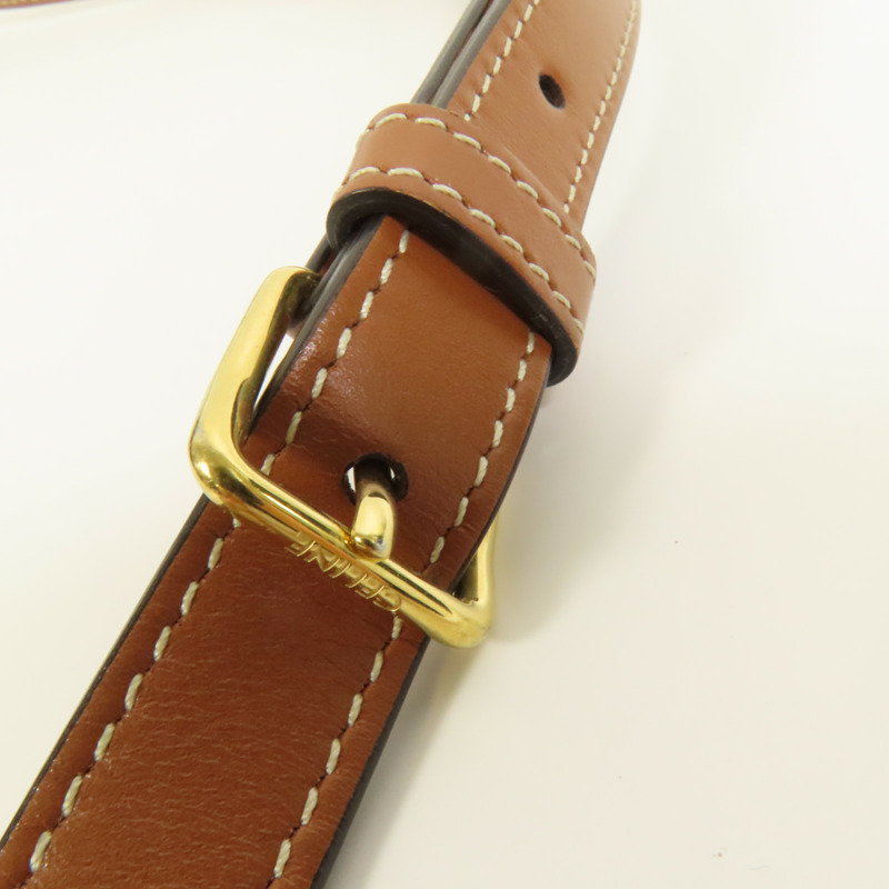 CELINE 塗層帆布Folco金扣肩背袋-8