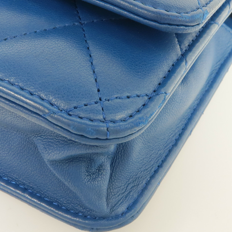 CHANEL 羊皮皮革WOC Wallet On Chain金扣鏈帶肩背袋-5