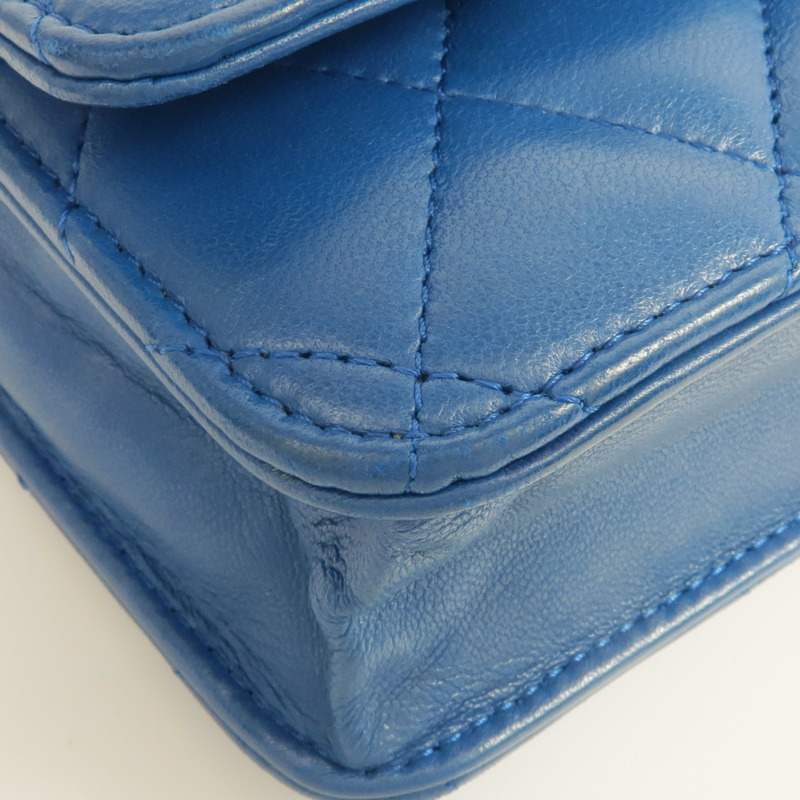 CHANEL 羊皮皮革WOC Wallet On Chain金扣鏈帶肩背袋-6